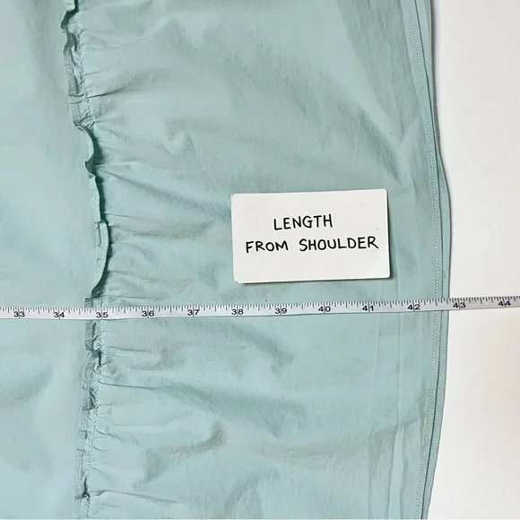 Hill House Home Ellie Nap Dress XS Bay Blue poplin stretch cotton ruffle midi - Picture 9 of 11